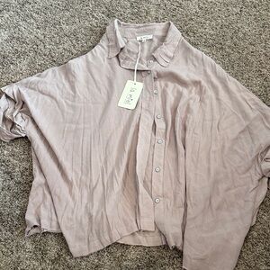 LA MIEL Women's Soft Pink Button Down Shirt
